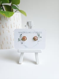 Image 2 of Moss Meadows Marble Button Studs 