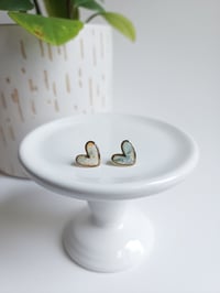 Image 1 of Eucalyptus Marble Heart Studs 
