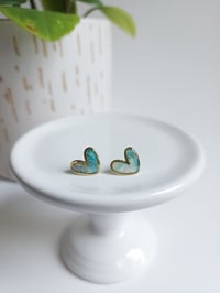 Image 1 of Bahamian Waters Heart Studs 