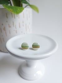 Image 1 of Sea Moss Agate Button Studs 