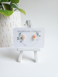 Image 2 of Peaches & Cream Marble Diamond Studs