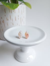 Image 1 of Peaches & Cream Marble Diamond Studs