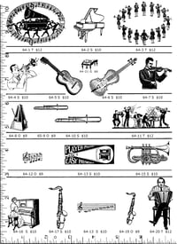 Image 1 of Musical Instrument Rubber Stamps P64