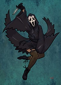Ghost Face Pin Up - 5x7 print