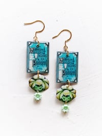 Image 1 of ‘wild green philadelphia’ – gold dangle earrings