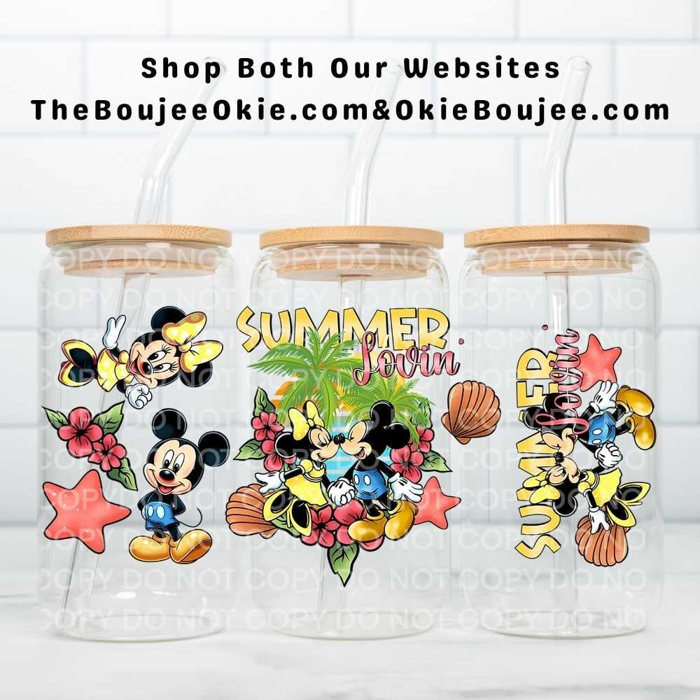 Image of Minnie Mickey Summer Lovin Uv Dtf Wrap Double Sided W0873