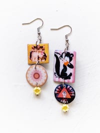 Image 1 of ‘peachy pride’ – silver dangle earrings