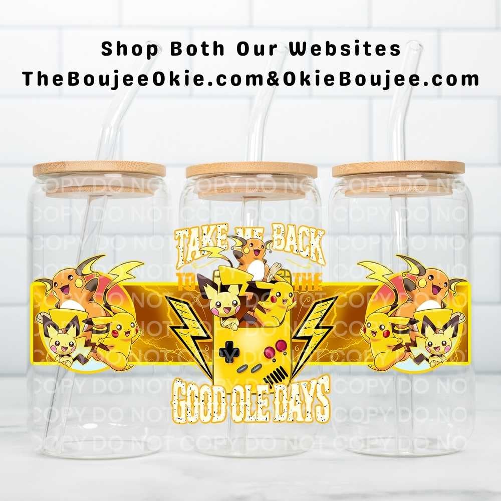 Image of Pokemon Pikachu Good Ole Days Uv Dtf Wrap Double Sided W0901