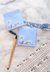 Image 3 of Blue and White 3x3 Sticky Note Pad