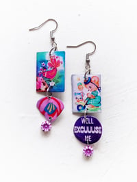 Image 1 of ‘well, excuse me’ – silver dangle earrings