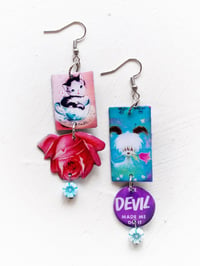 Image 1 of ‘the devil made me do it’ – silver dangle earrings