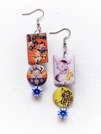 Image 1 of ‘three little kittens’ – silver dangle earrings