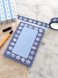 Image 1 of Blue & White Teapots Notepad