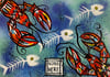 "Larry the lobster and fish bones…"  Steve McCracken original paper piece...