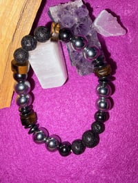 Hematite Tigers Eye and Lava Bracelet