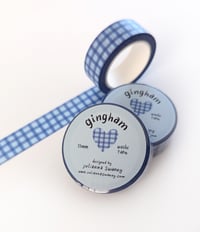 Image 3 of Blue Gingham 15mm Washi Tape 