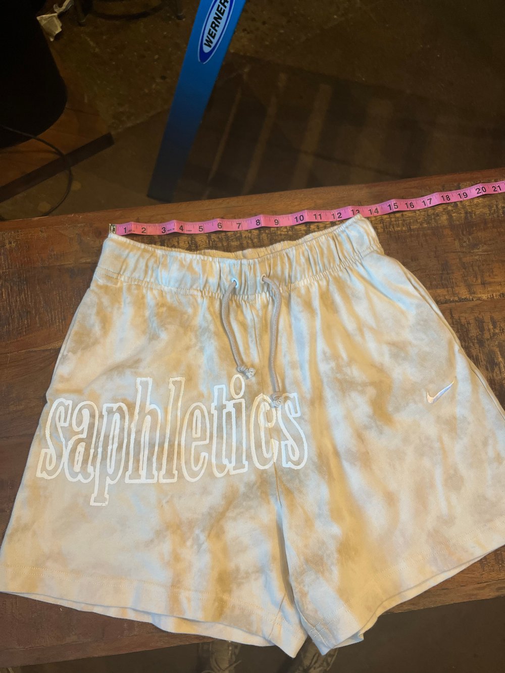 M TAN ACID WASH NIKE "SAPHLETICS" SHORTS