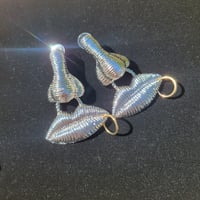 Image 2 of NOSE AND PIERCED LIP DANGLE EARRINGS