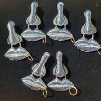 Image 4 of NOSE AND PIERCED LIP DANGLE EARRINGS
