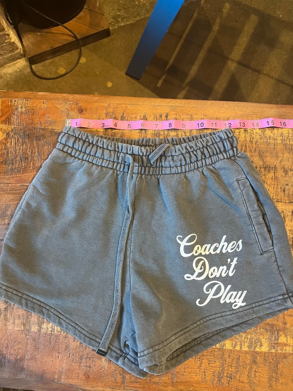 XS DARK GREY TALENTLESS SHORTS "COACHES DON'T PLAY"
