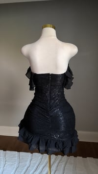 Image 5 of Daphne lace mini dress (black)