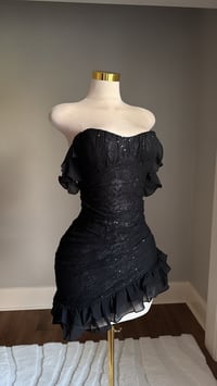 Image 3 of Daphne lace mini dress (black)
