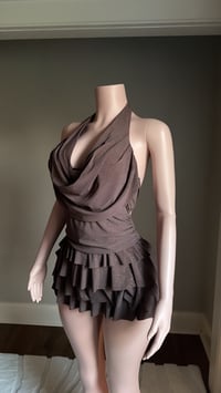 Image 3 of Aliyah glitter romper dress (brown)
