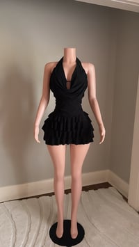 Image 2 of Aliyah glitter romper dress (black)