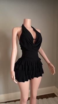 Image 3 of Aliyah glitter romper dress (black)