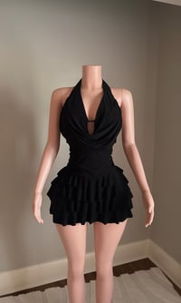 Image 1 of Aliyah glitter romper dress (black)
