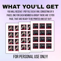 Image 2 of Printable BTS Stickers - Instant Digital Download