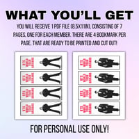 Image 2 of Printable BTS Bookmarks - Instant Digital Download