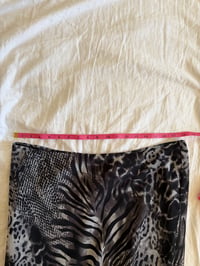 Image 4 of Vintage Y2K cheetah and zebra print mermaid hem skirt 
