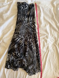Image 5 of Vintage Y2K cheetah and zebra print mermaid hem skirt 