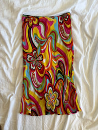 Image 1 of Vintage Y2K floral psychedelic midi skirt 