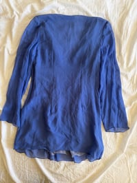 Image 2 of Vintage Y2K Aftershock blue sequin butterfly silk babydoll top 