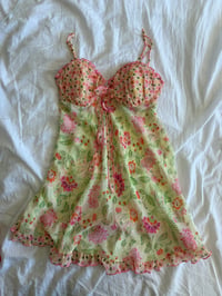Image 1 of Vintage 90s floral baby doll cami with ruffle hem 
