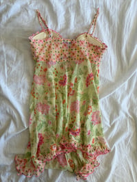 Image 2 of Vintage 90s floral baby doll cami with ruffle hem 