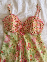 Image 3 of Vintage 90s floral baby doll cami with ruffle hem 