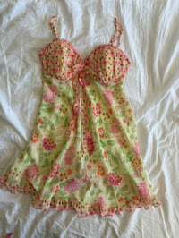 Image 6 of Vintage 90s floral baby doll cami with ruffle hem 