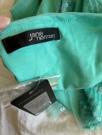 Image 3 of Vintage Y2K 2008 Jane Norman turquoise sequin tie baby cami BNWT 
