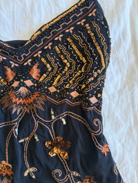 Image 3 of Vintage Y2K black embroidered and sequin cami 