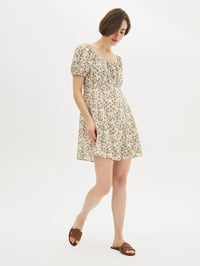 Floral Puff Sleeve Mini Dress