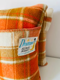 Image 3 of 70's Orange Brocade Cushion pair