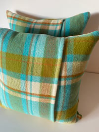 Image 3 of Teal & Mustard Retro Cushion Pair