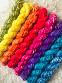 Image 4 of Hand Dyed 8ply Merino Wool Rainbow Selection 