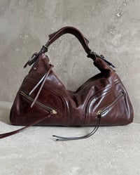 Image 3 of BURGUNDY BROWN LEATHER BAG
