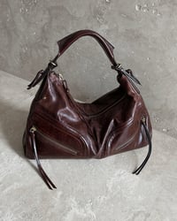 Image 4 of BURGUNDY BROWN LEATHER BAG