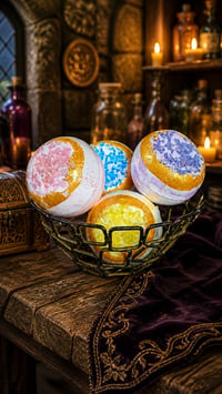 Image 1 of 👑The Armored Kingdom Crown Jewel Crystal Quartz Bath Bomb Fizzers-Softens Skin-Fizzing-Skincare