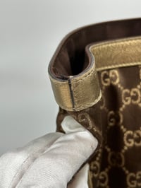 Image 4 of Gucci GG Satin Abbey D Ring Tote Bag Brown/Gold